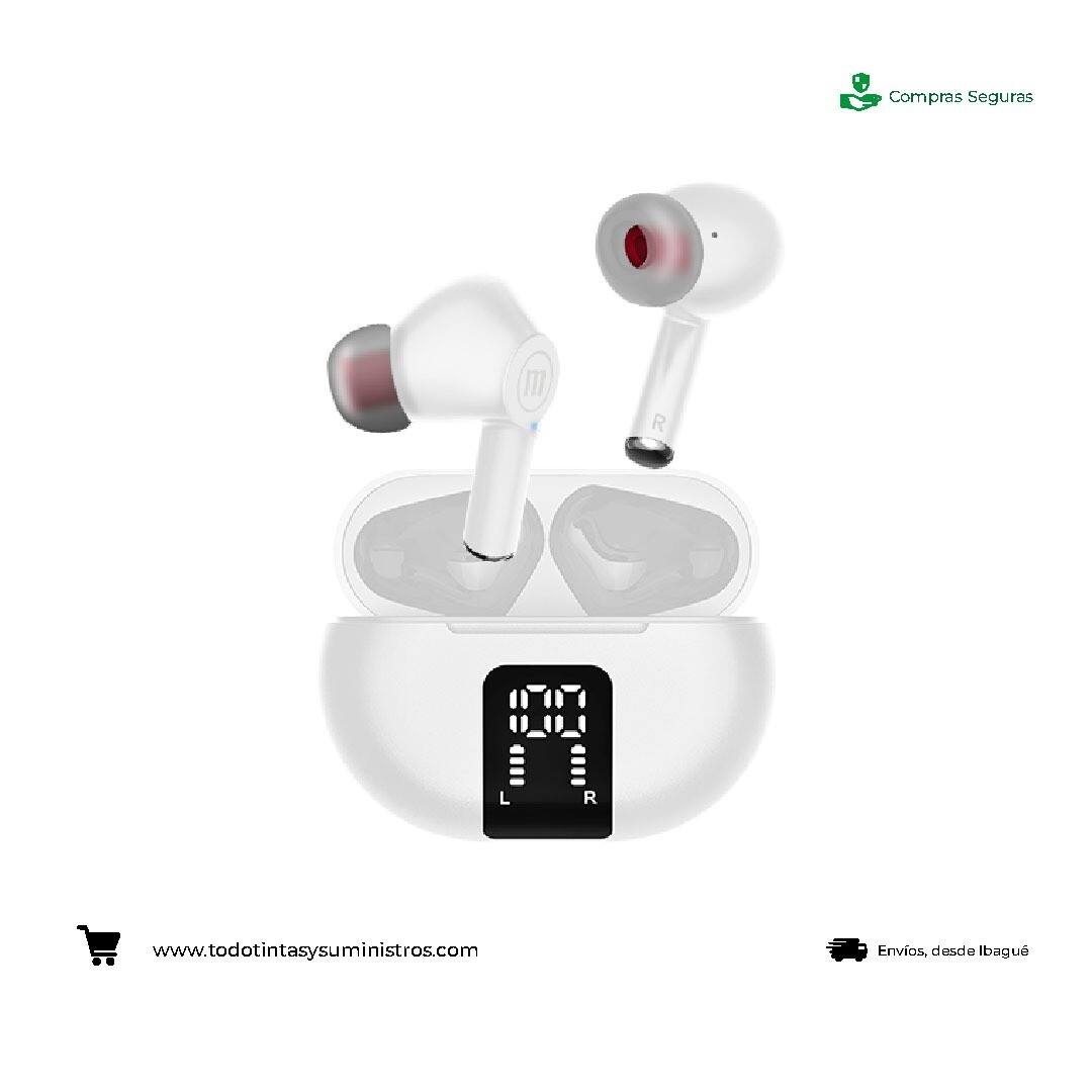 Audifonos Maxell TWS 635 MAXPODS Inalámbricos Blanco