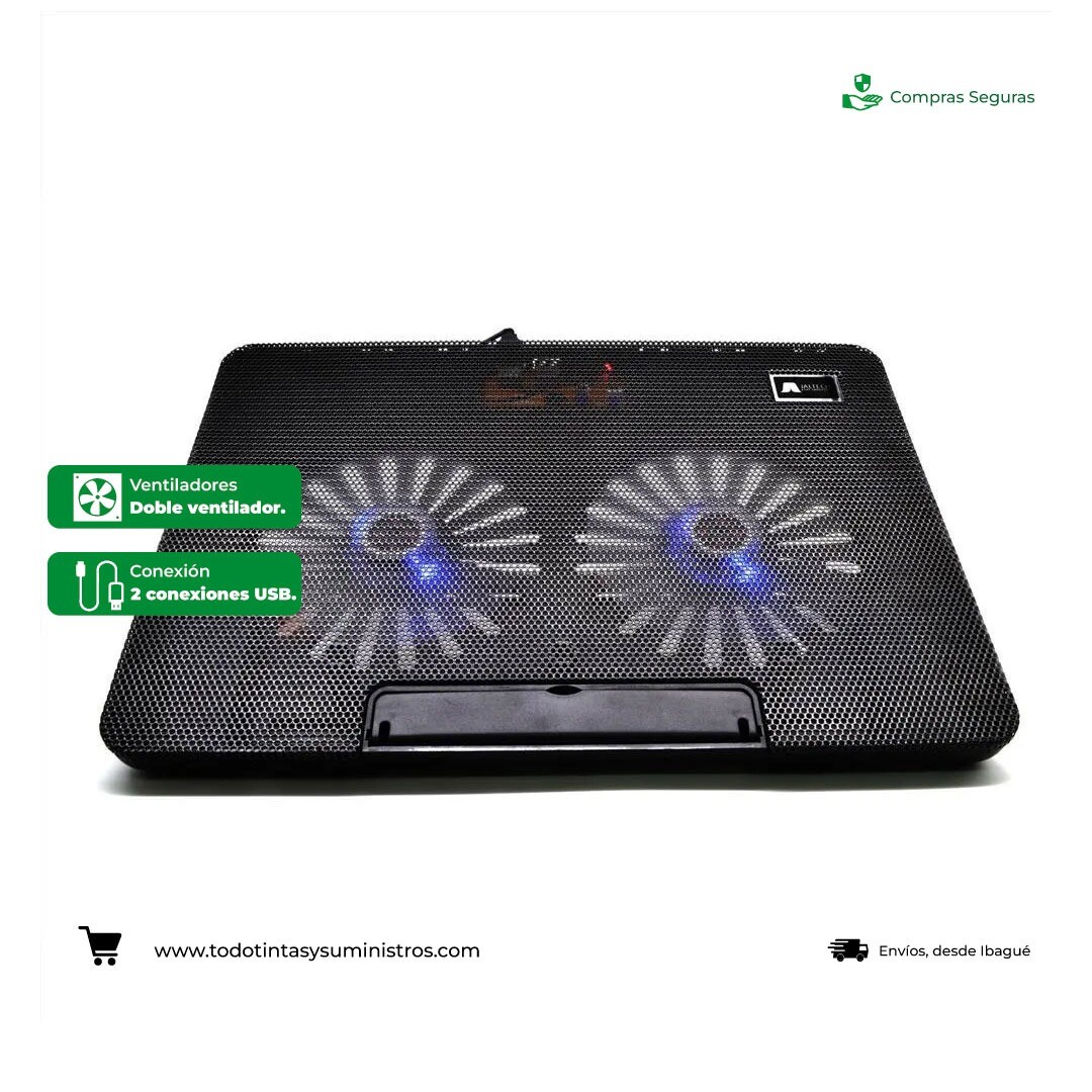 Base refrigerante Jaltech 2 Ventiladores para portatil