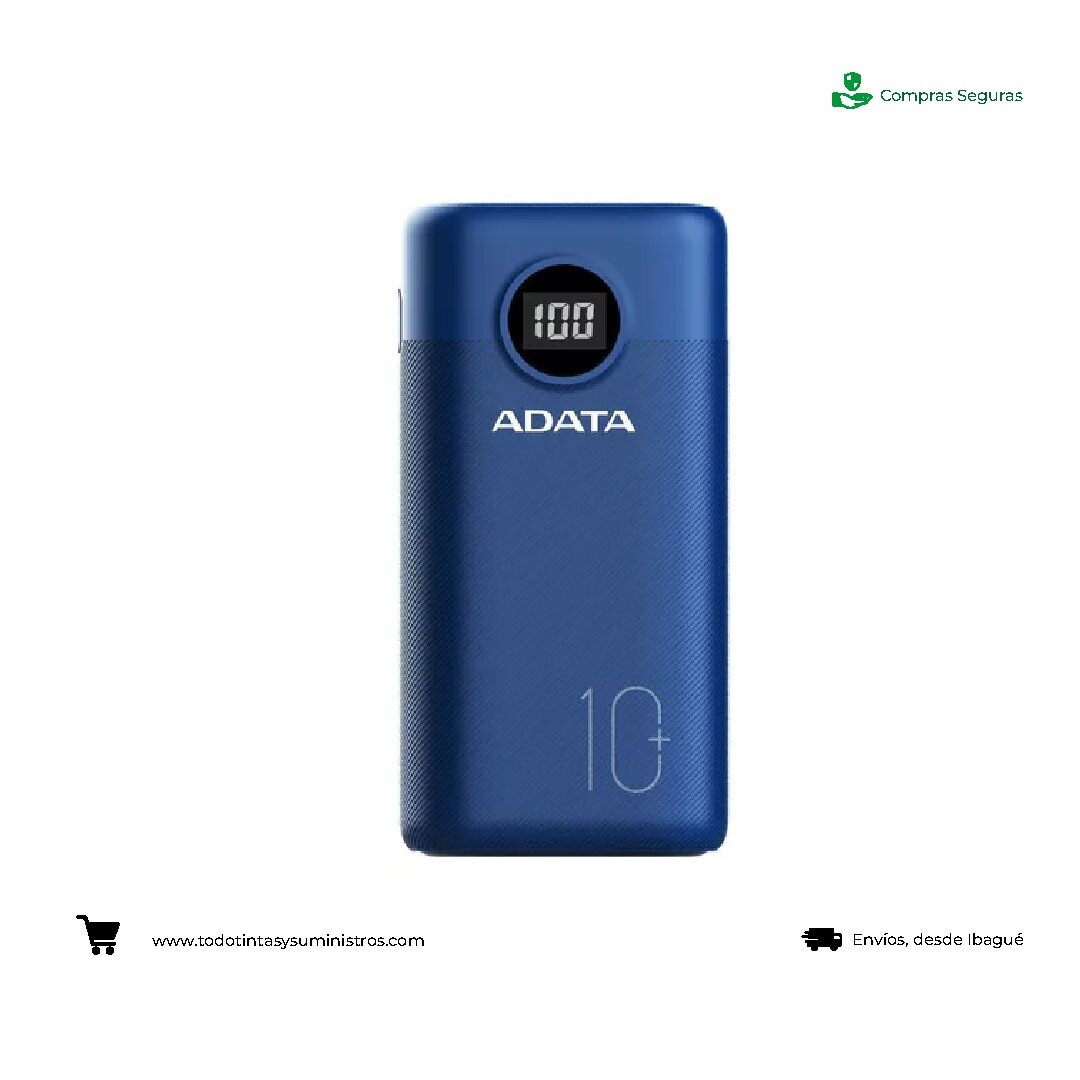 Batería Recargable ADATA P10000QCD Mah azul