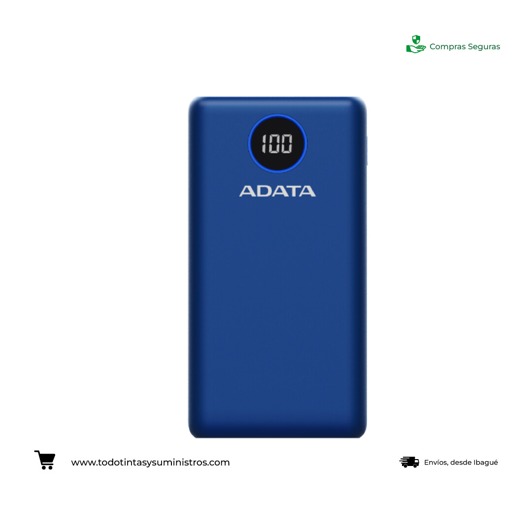 Batería Recargable ADATA P20000QCD Mah Azul