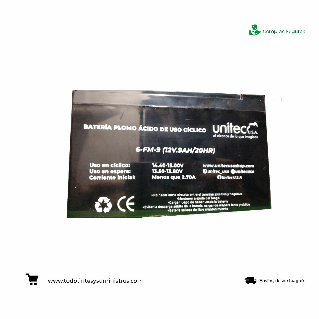 Batería Unitec LP12 12V-9AH 20Hr