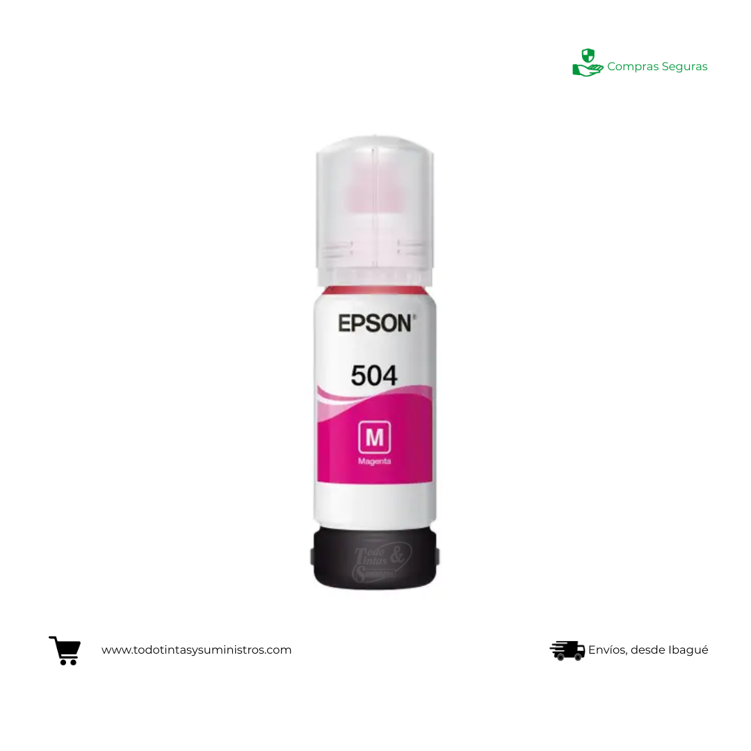 Botella De Tinta Epson T504 Magenta Original