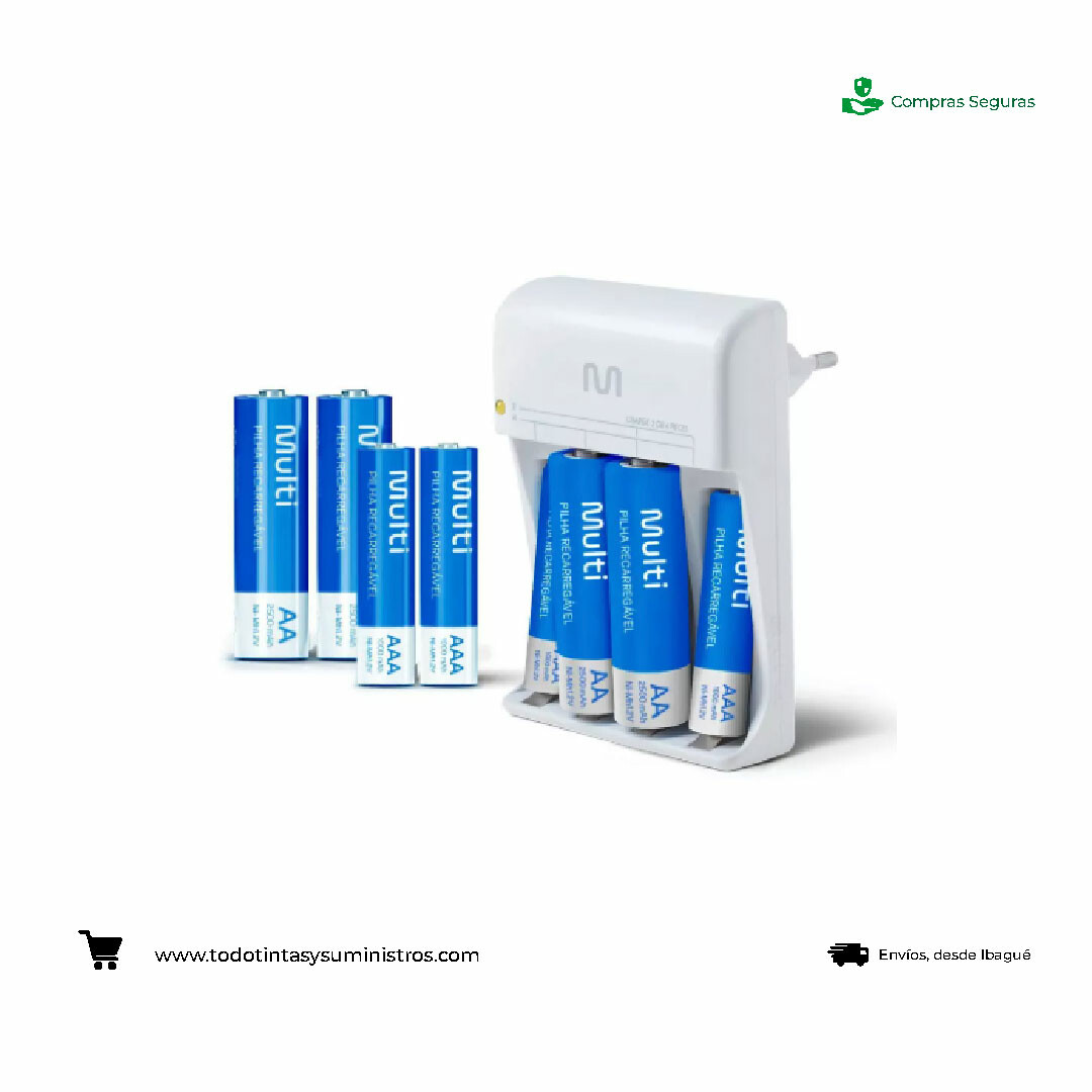 Cargador De Pilas x8 AA y AAA Multilaser CB093