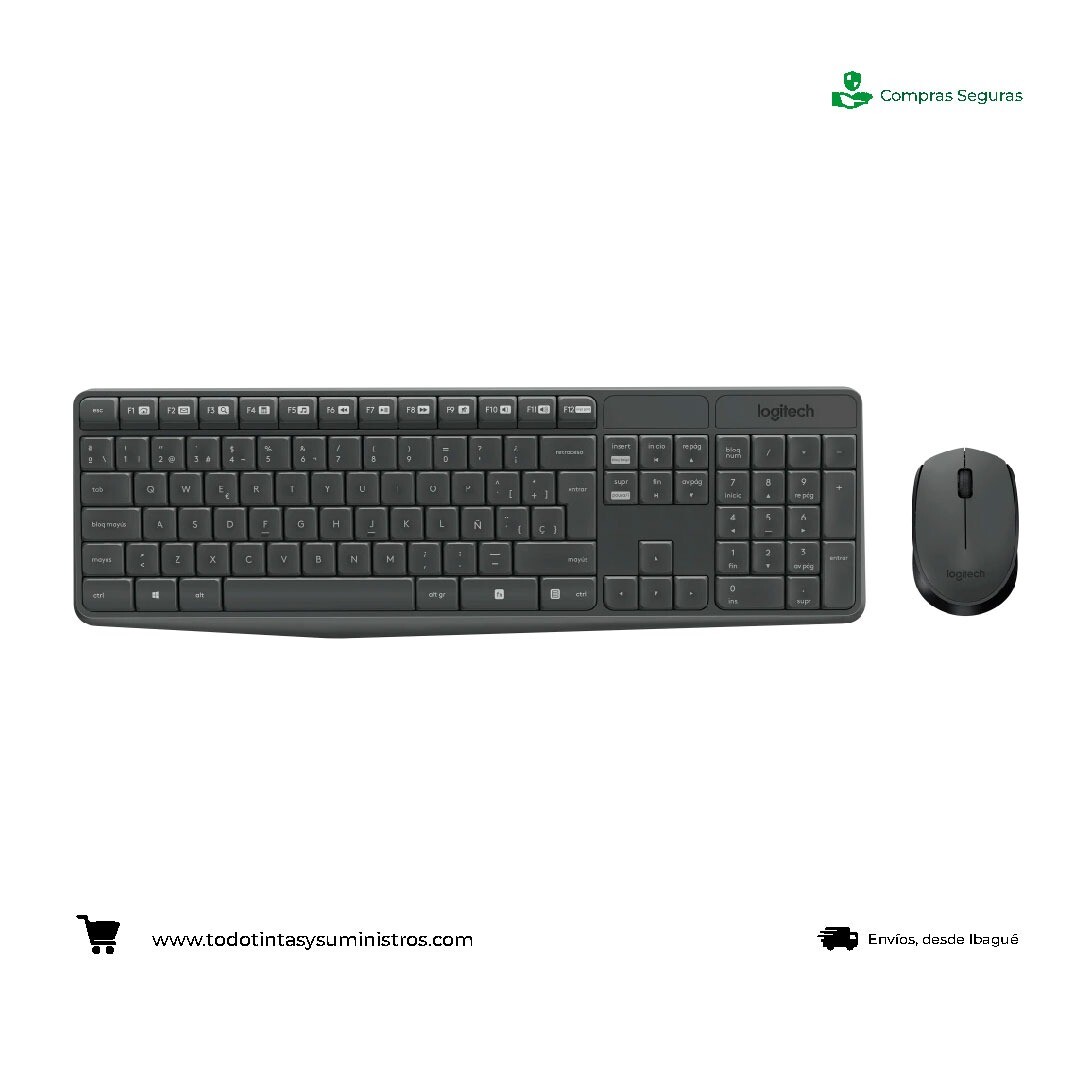 Combo Logitech MK235 Inalámbrico teclado y mouse negro