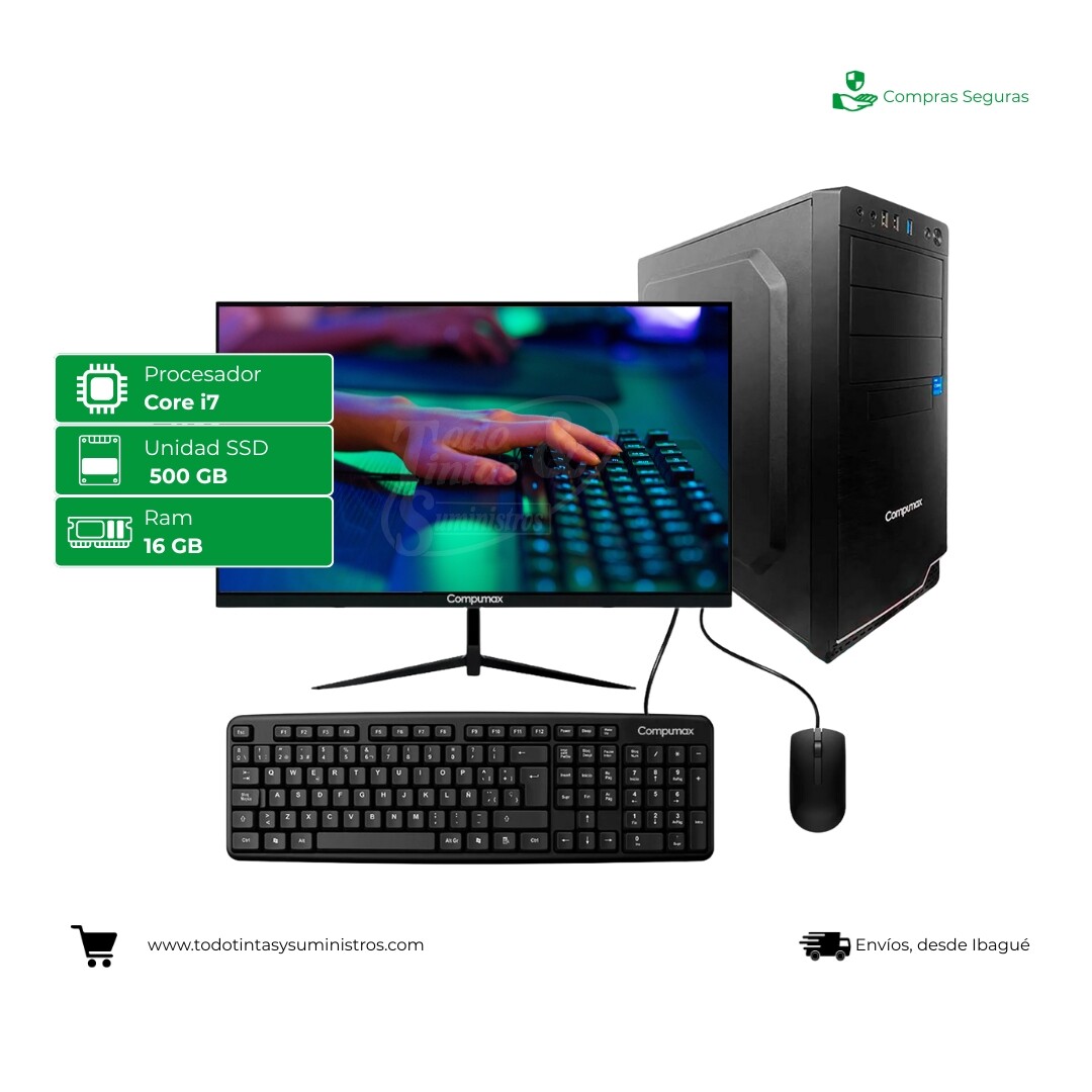Computador Compumax 1053 23.8" Core i7 12700 Ram 16GB SSD 500Gb