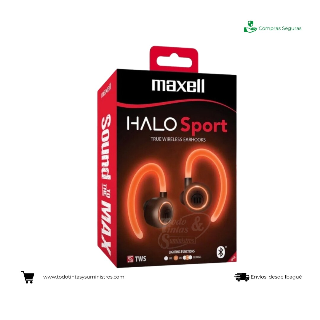 Audífonos Maxell Halo Sport  Bluetooth Negro