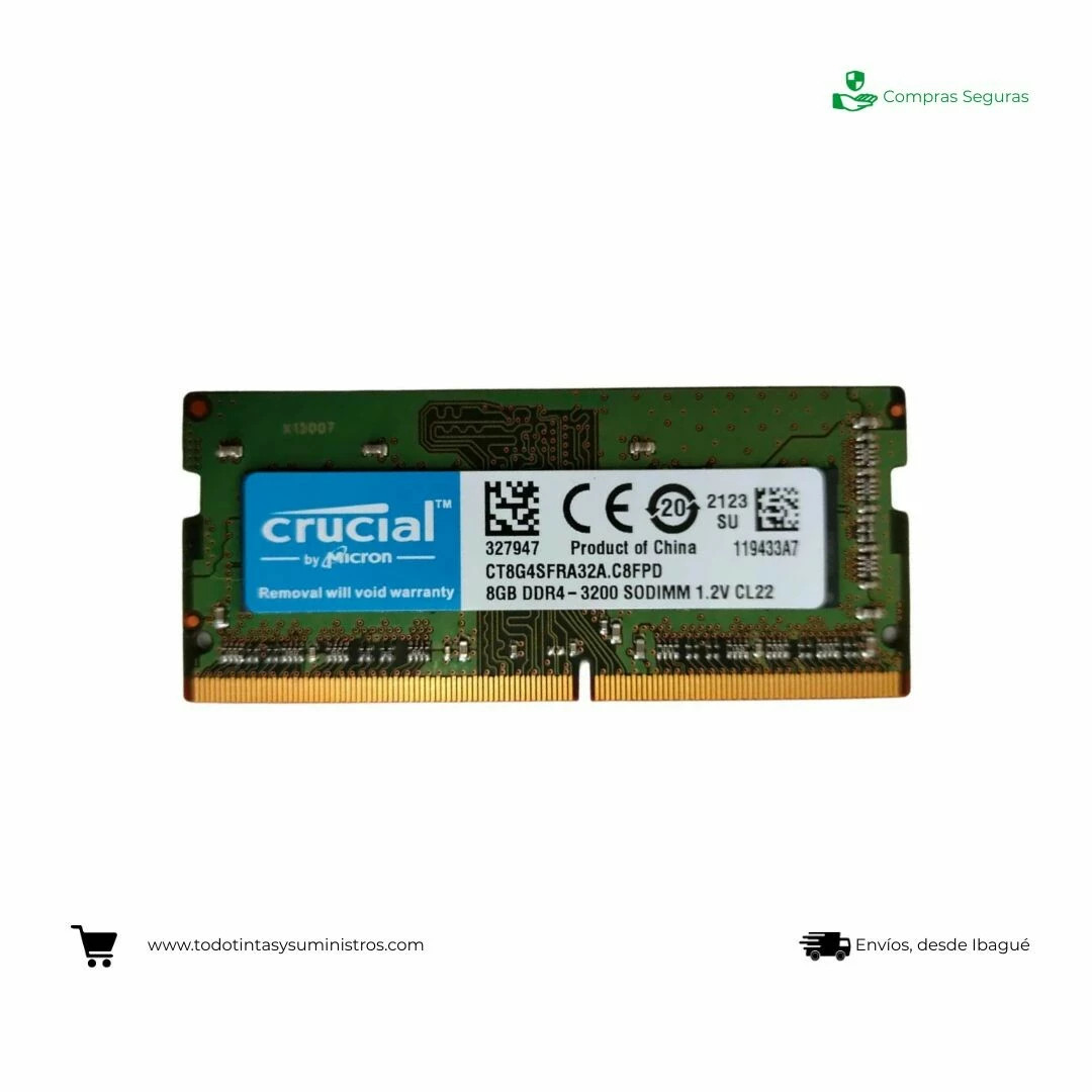 Memoria DDR4 Crucial 8GB 3200MHz para PC | Memoria DDR4 Crucial
