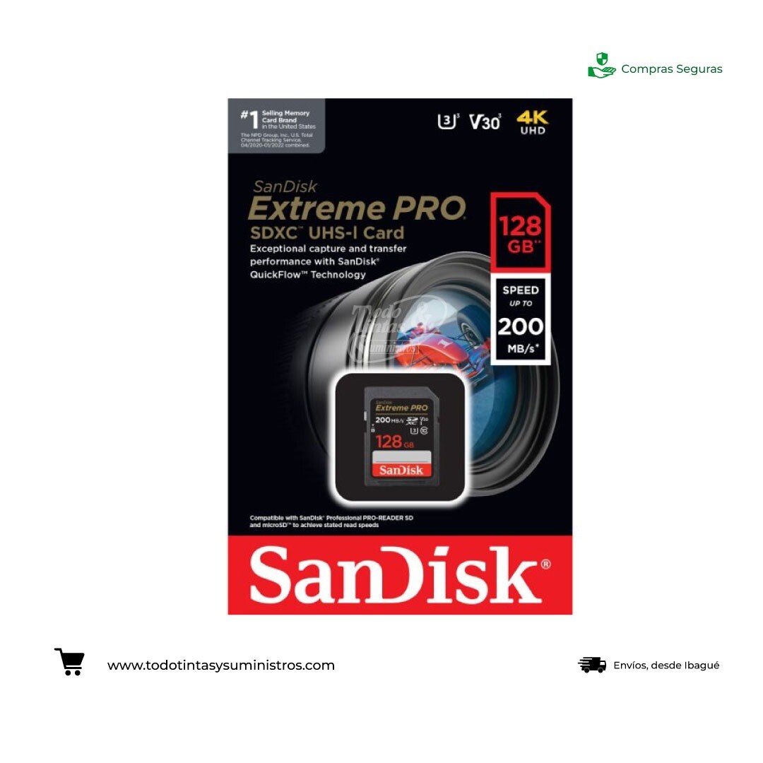 Memoria SD SANDISK  Exteme Pro 128 GB
