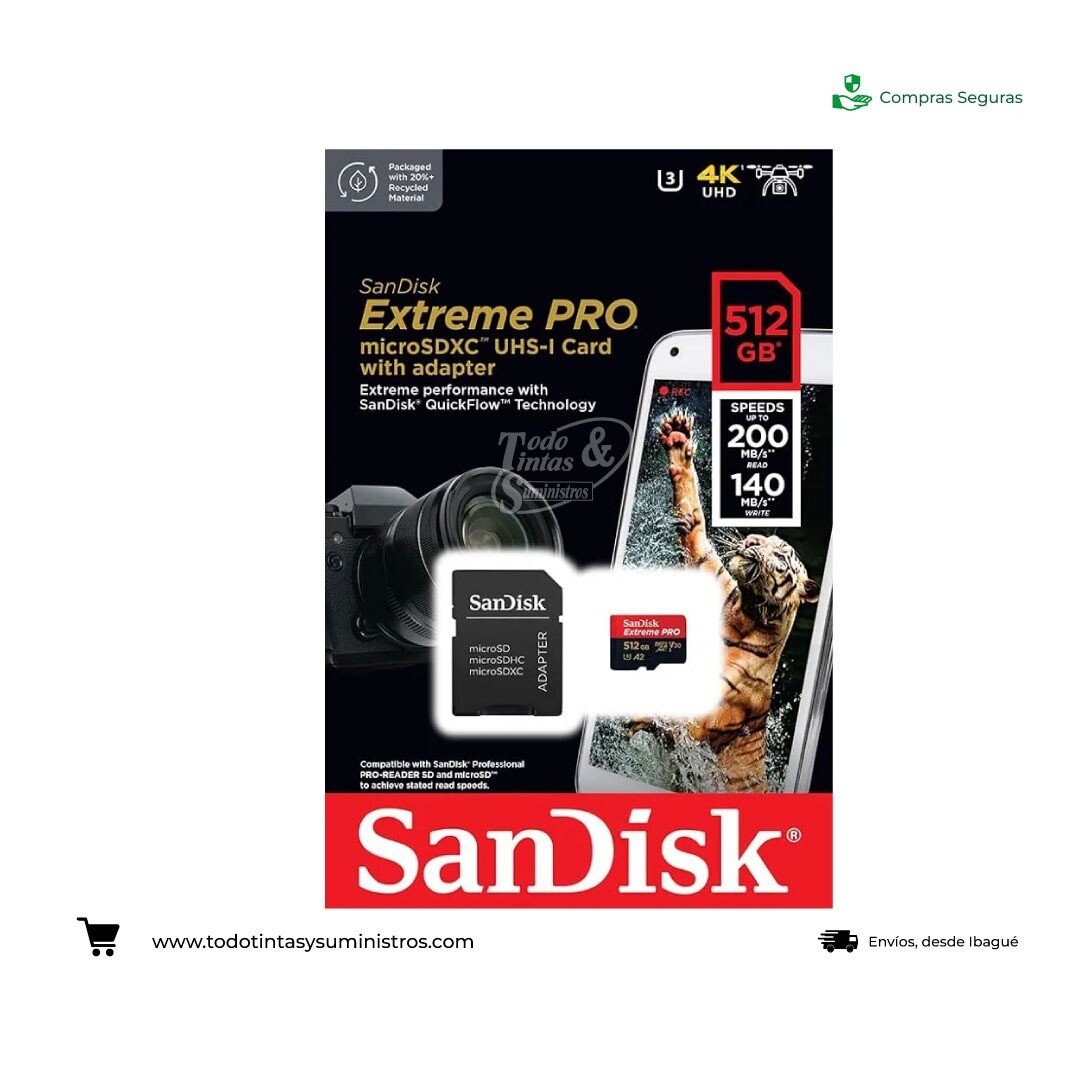 Memoria MICRO SD SANDISK Extreme Pro 512GB