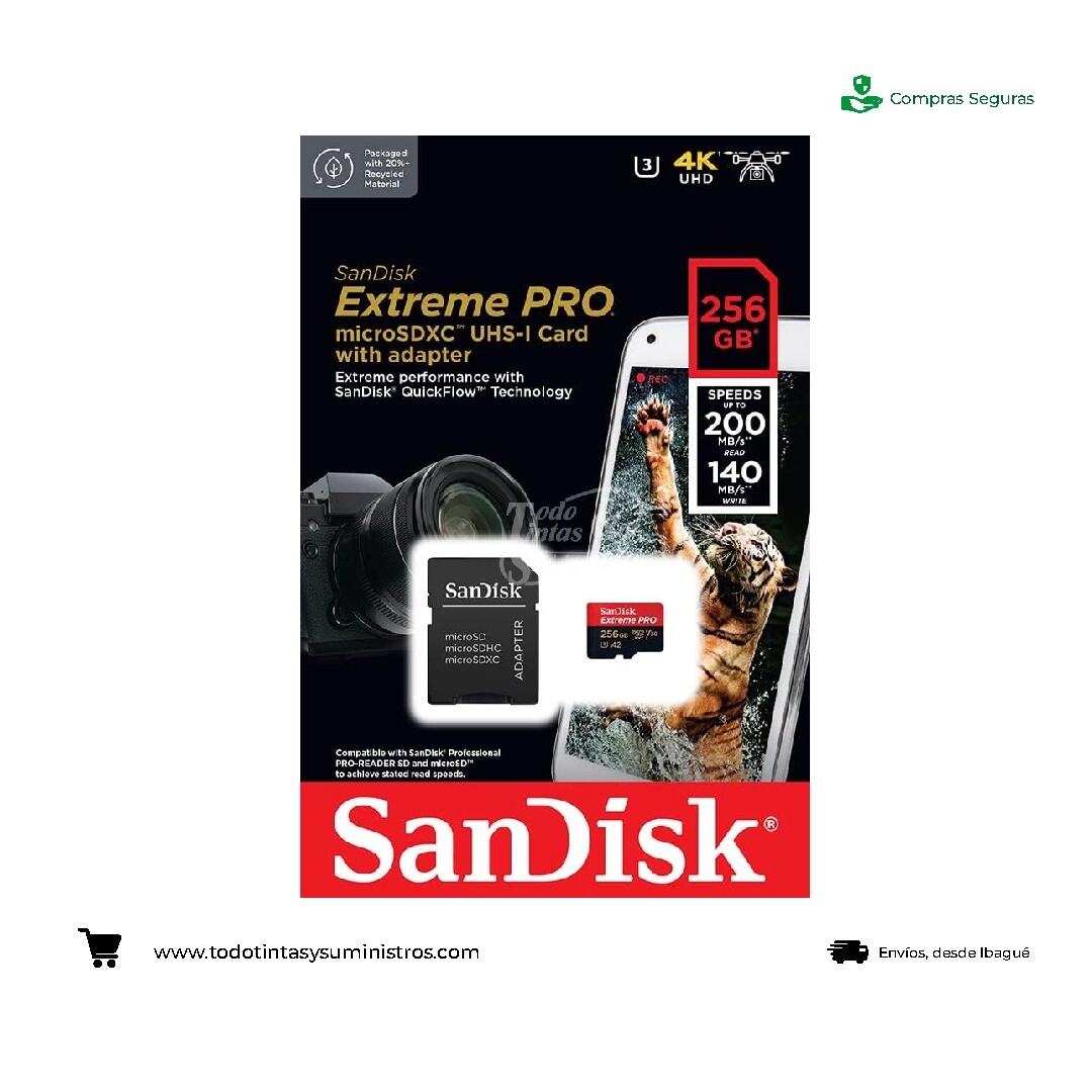 Memoria MICRO SD SANDISK Extreme Pro 256GB