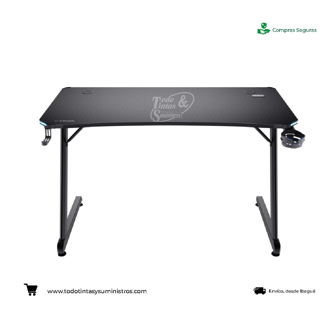 Mesa Gamer Trust  GXT 709 LUMINUS Rgb Negra