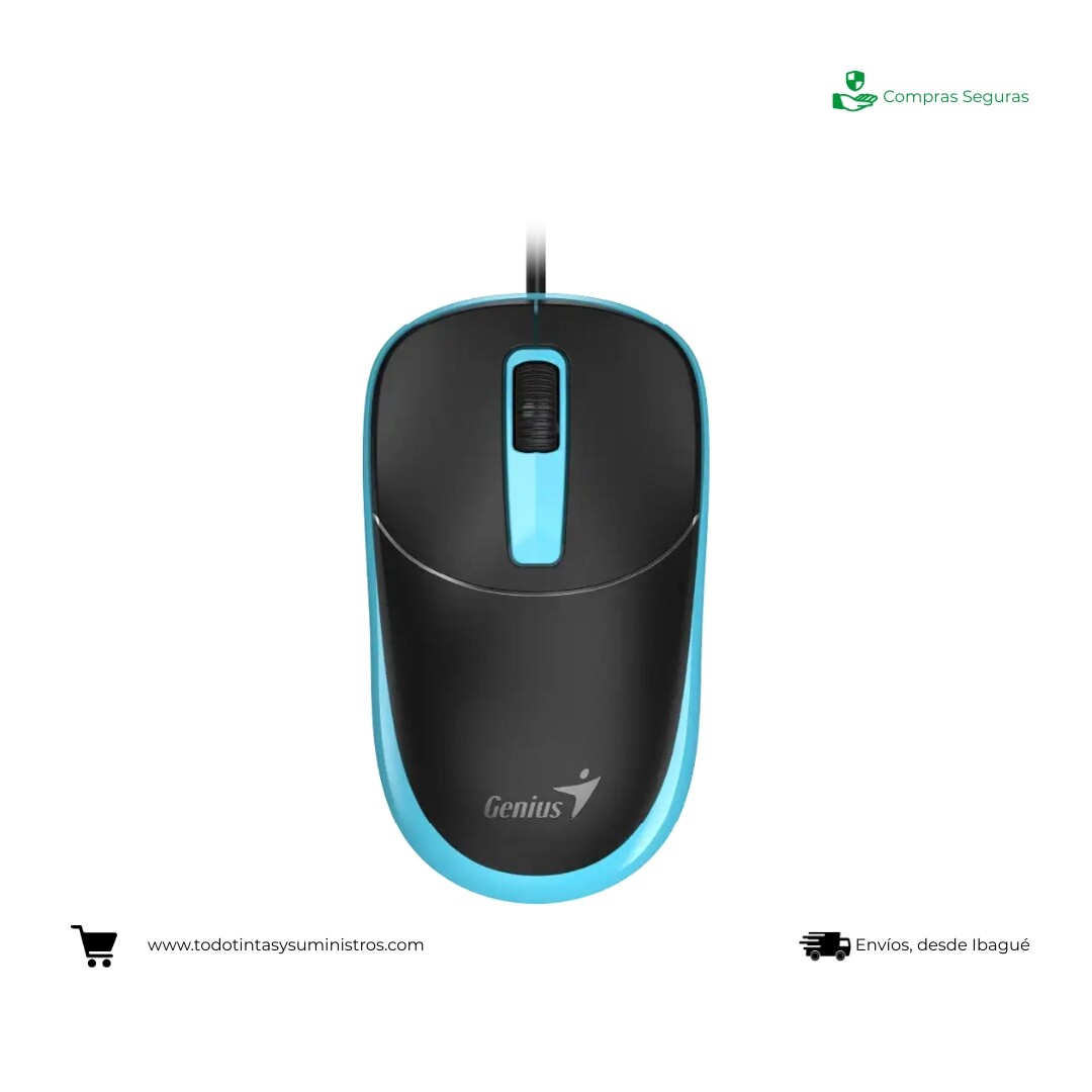 Mouse Genius Dx-123 Negro-Azul Alámbrico