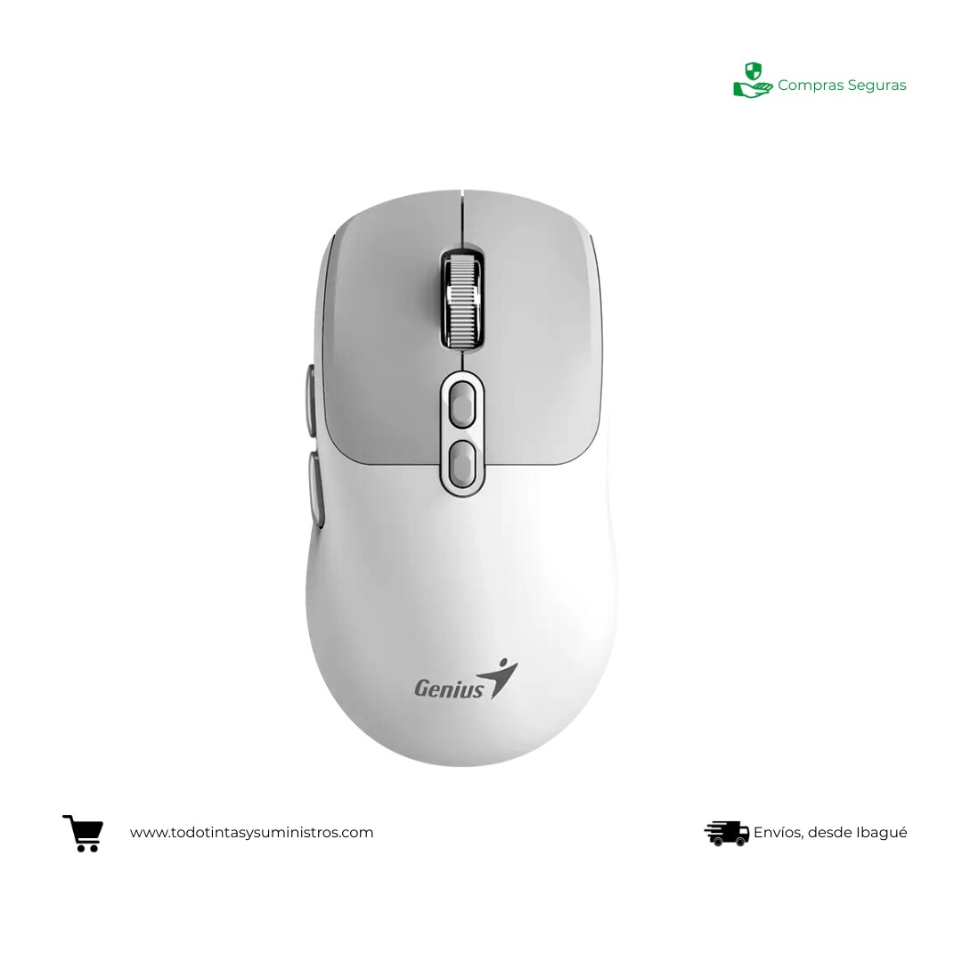Mouse Genius NX-8080s Blanco- Gris Bluetooth - AI copilot