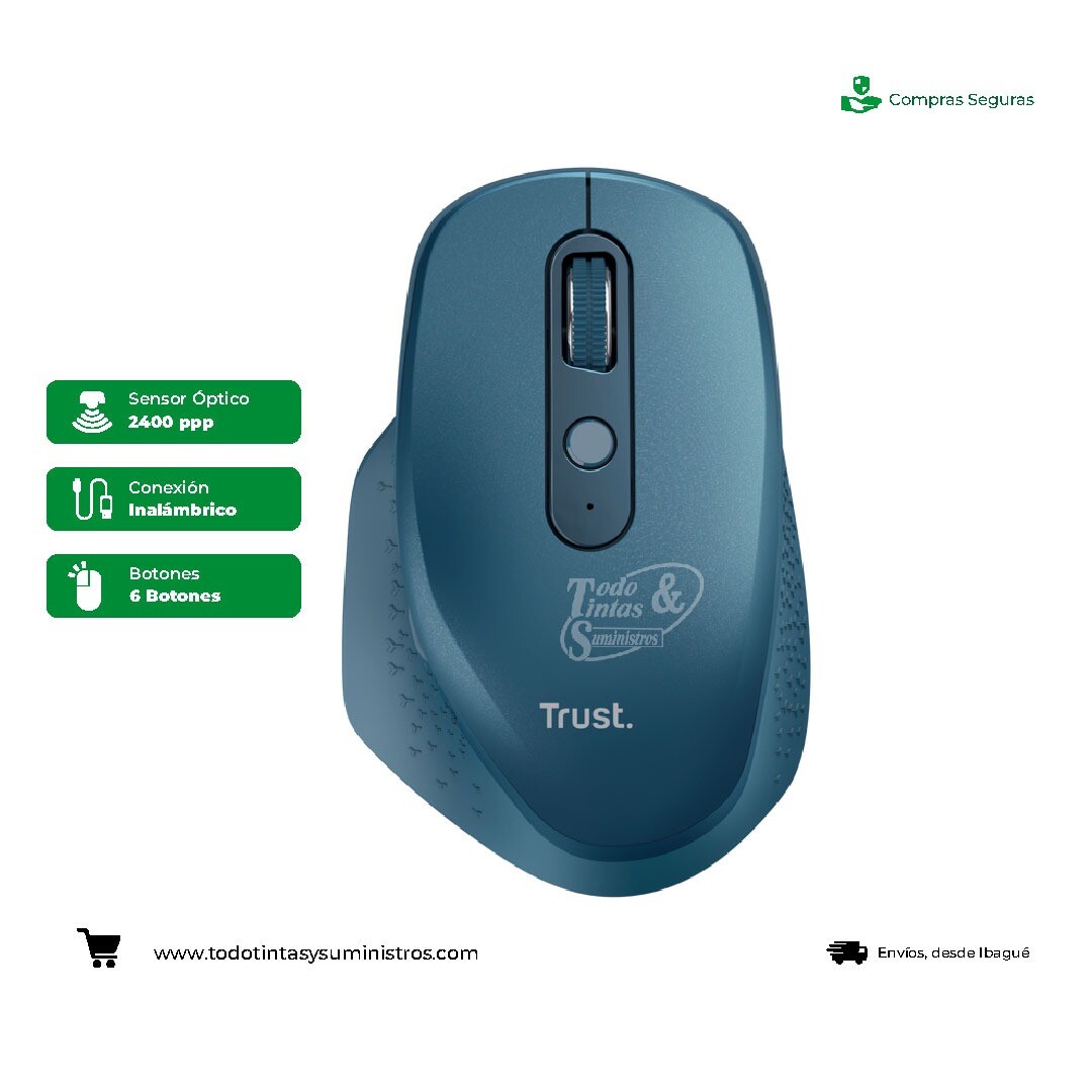 Mouse Trust ozza inalámbrico recargable Azul