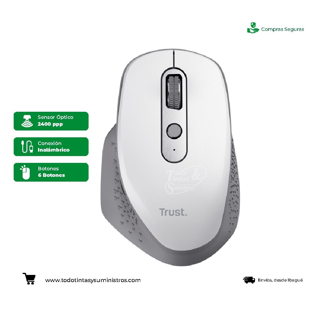 Mouse Trust ozza inalámbrico recargable Blanco