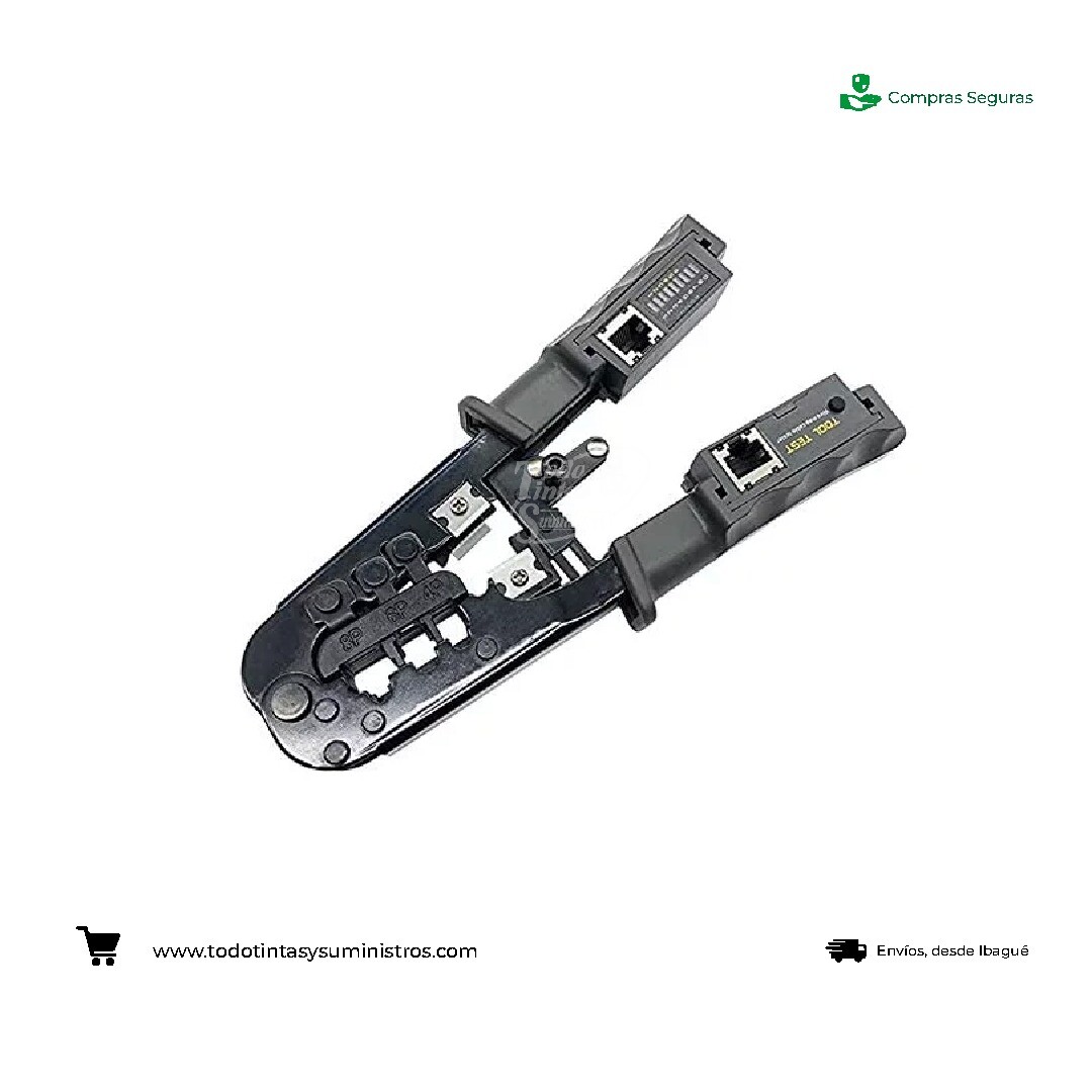 Ponchadora para RJ45 Cat5, Cat6, RJ11 y RJ12 con Tester de Red Incluido