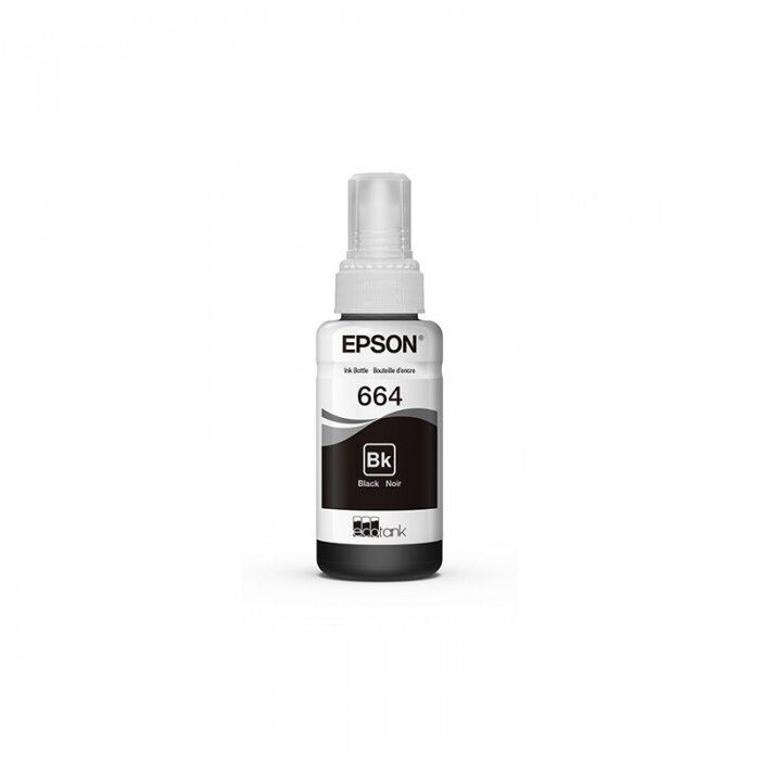 Botella De Tinta Epson T664 Negro Original