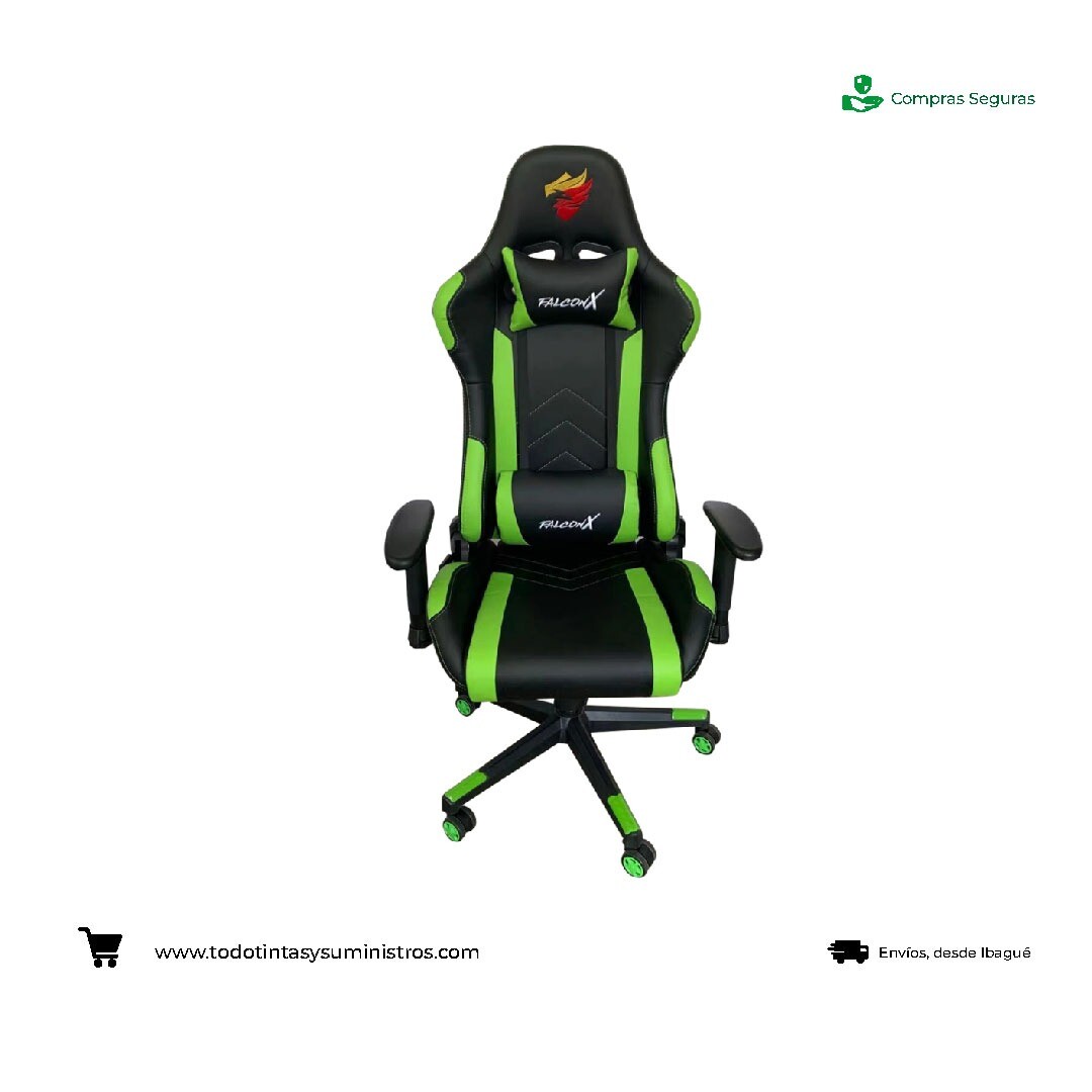 Silla gamer Falconx ref SD-010 Negra + Verde