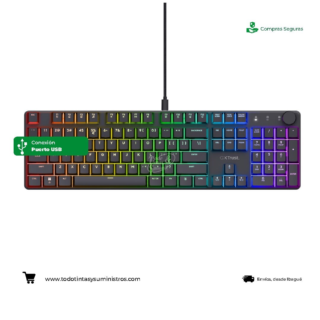 Teclado Trust Torix GXT866 negro gamer
