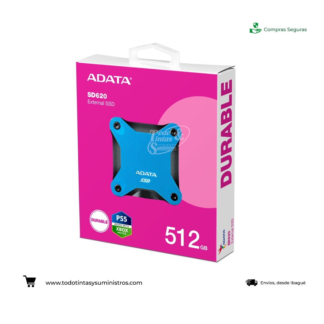 Unidad de estado sólido externo Adata SD620 512Gb Azul