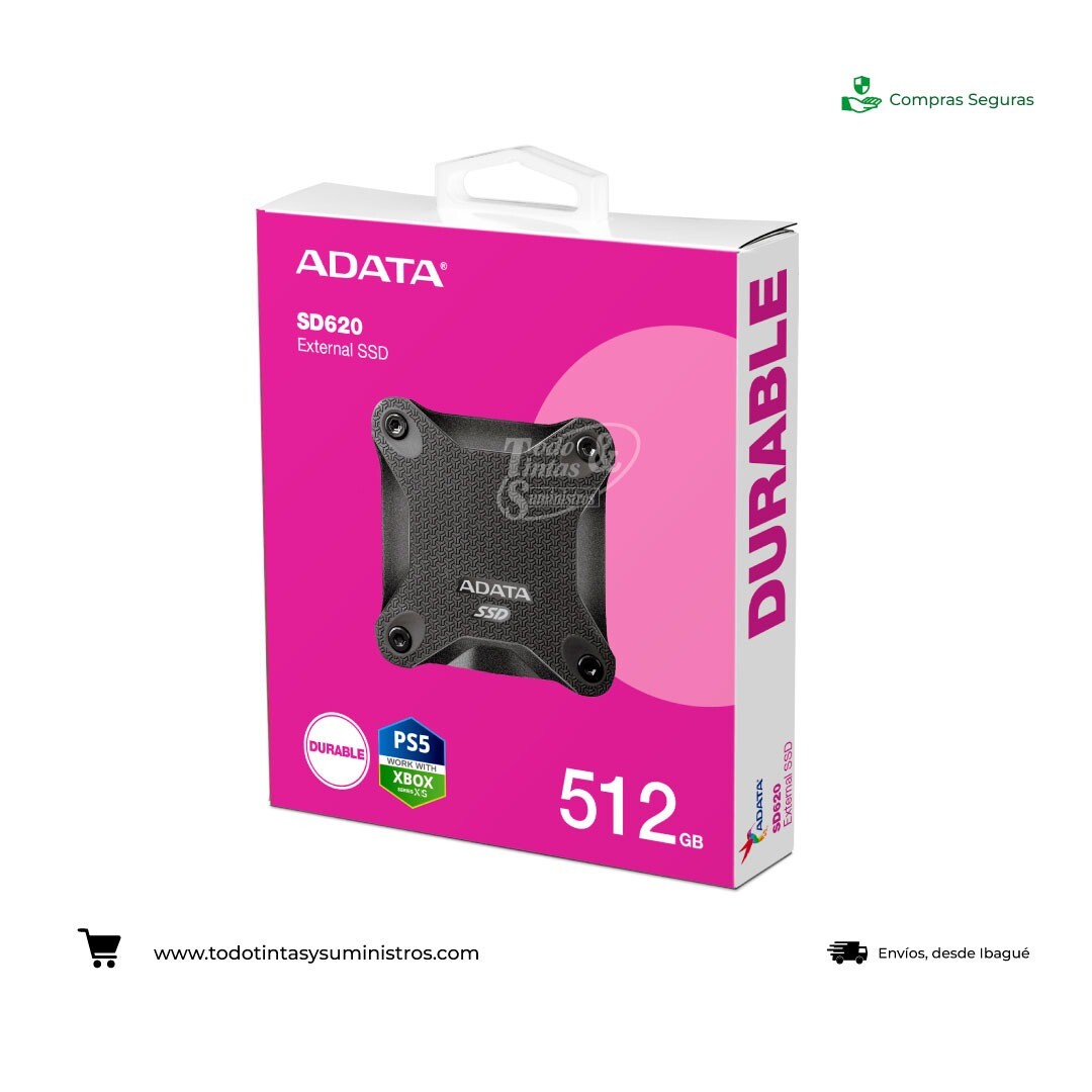 Unidad de estado sólido externo Adata SD620 512 Negro