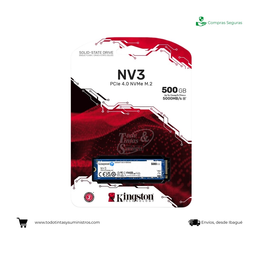 Unidad De Estado Solido Kingston Nv3 Nvme 500Gb M2
