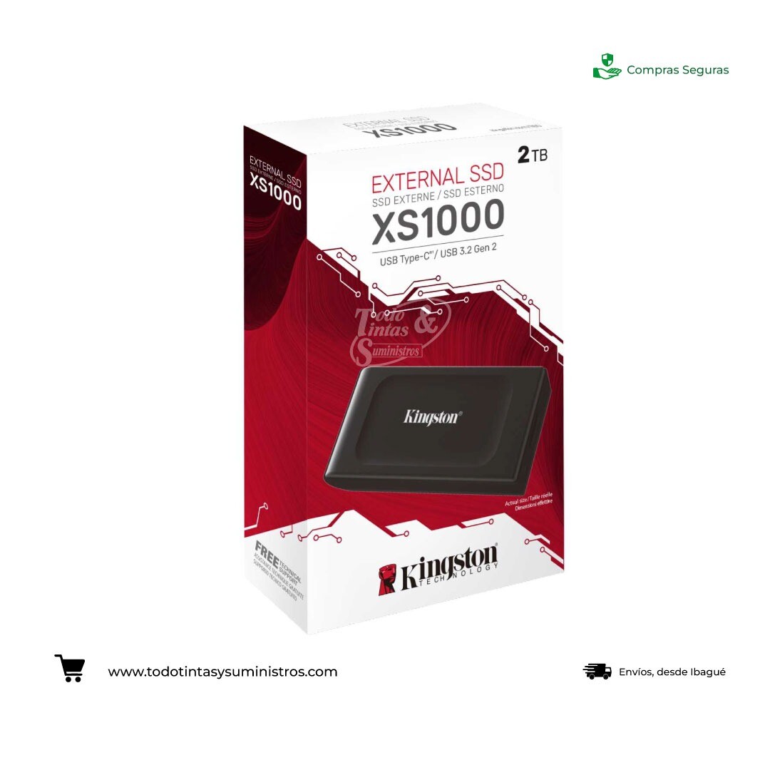 Unidad solida externa XS1000 Kingston 2Tb USB 3.2 Gen2