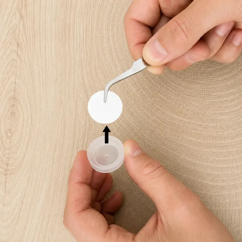 Unscrewing the filter holder to retrieve the filter membrane