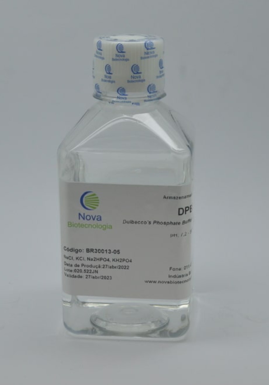 Dulbecco's phosphate buffered saline, PH 7,2 suplementado com Ca e Mg (100mg/L) - 500mL