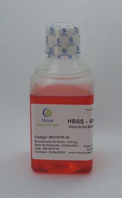 HBSS (solução de sais balanceados de Hank) -  s/ cálcio, magnésio, nahco3 c/ verm de fenol - 10X