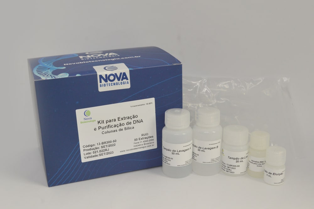 KIT PARA EXTRACAO E PURIFICACAO DE DNA COM COLUNAS  DE SILICA - 250 amostras