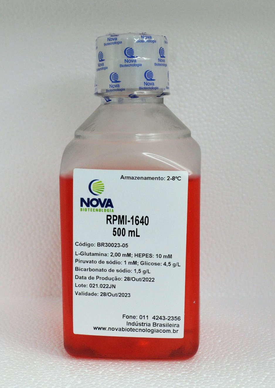 RPMI-1640 - 500mL - com hepes, antibióticos e β-mercaptoetanol
