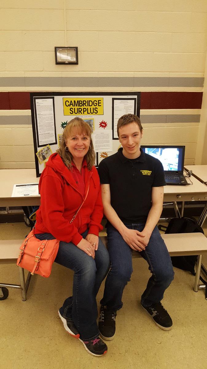 Here’s manager Glennis and student Brad at Preston High School just down the road with his CO-OP Fair project.