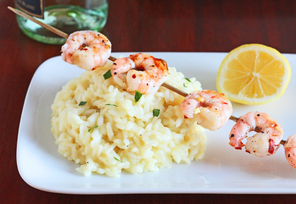 Lemon Risotto with Grilled Shrimp Photo