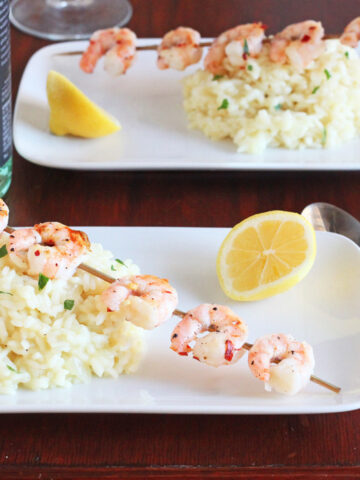 Lemon Risotto with Grilled Shrimp Picture