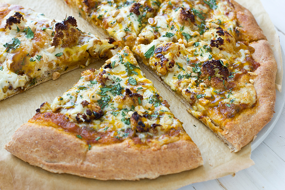 Indian Pizza with Roasted Cauliflower