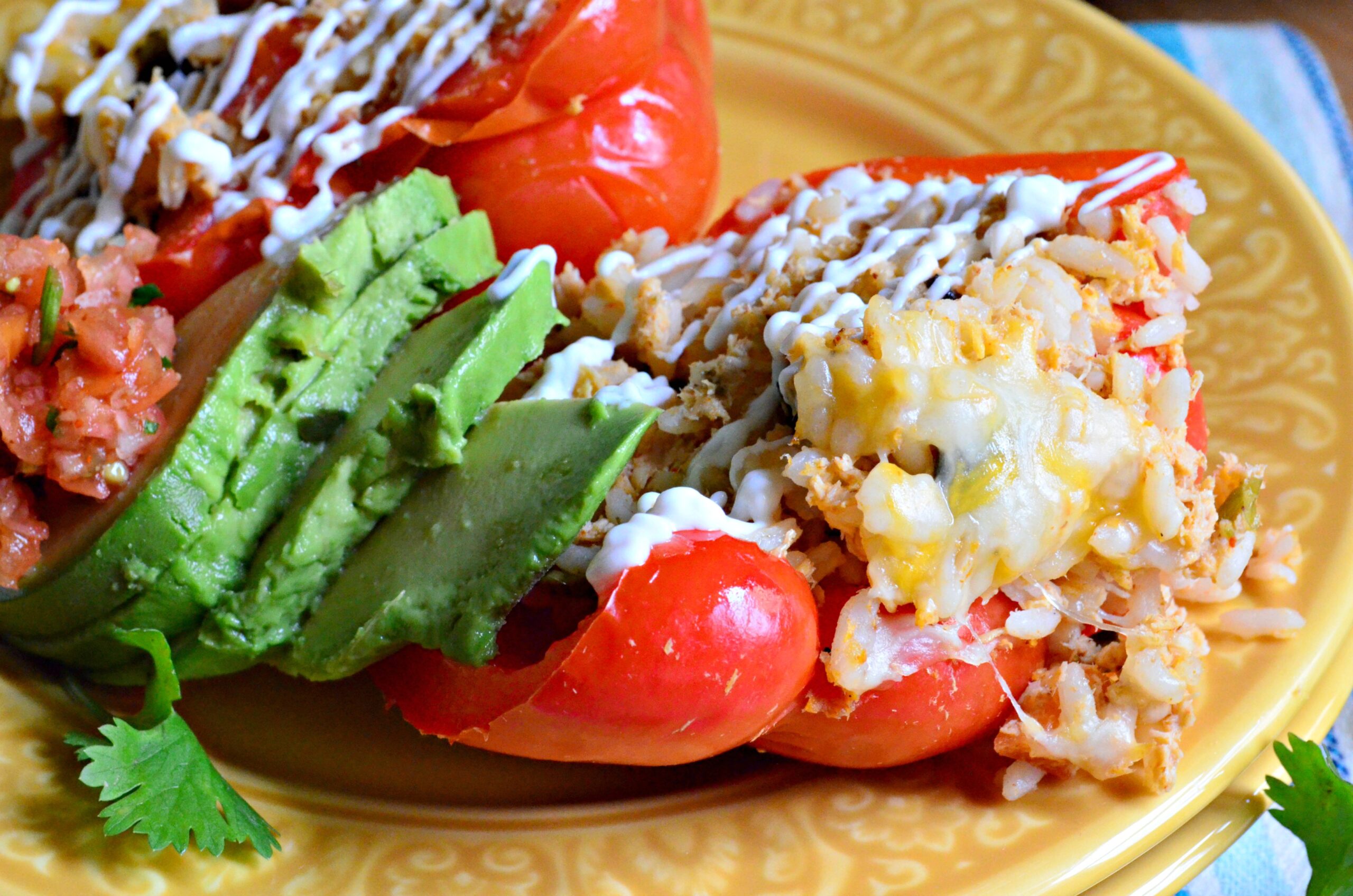 Slow Cooker Shredded Chicken Taco Stuffed Peppers Photo