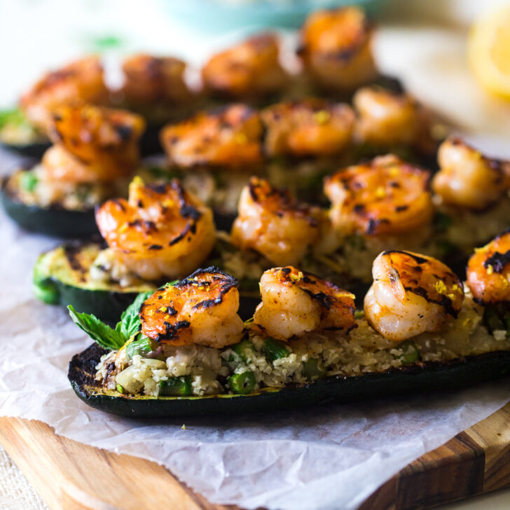 Grilled Stuffed Zucchini with Shrimp Photo
