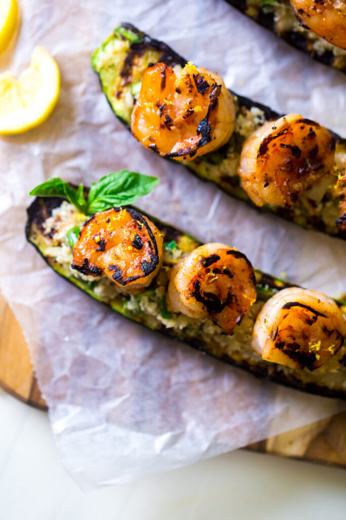 Grilled Stuffed Zucchini with Shrimp Pic