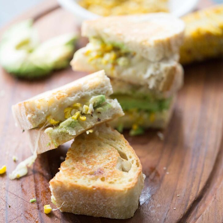 Avocado Grilled Cheese with Roasted Corn Photo