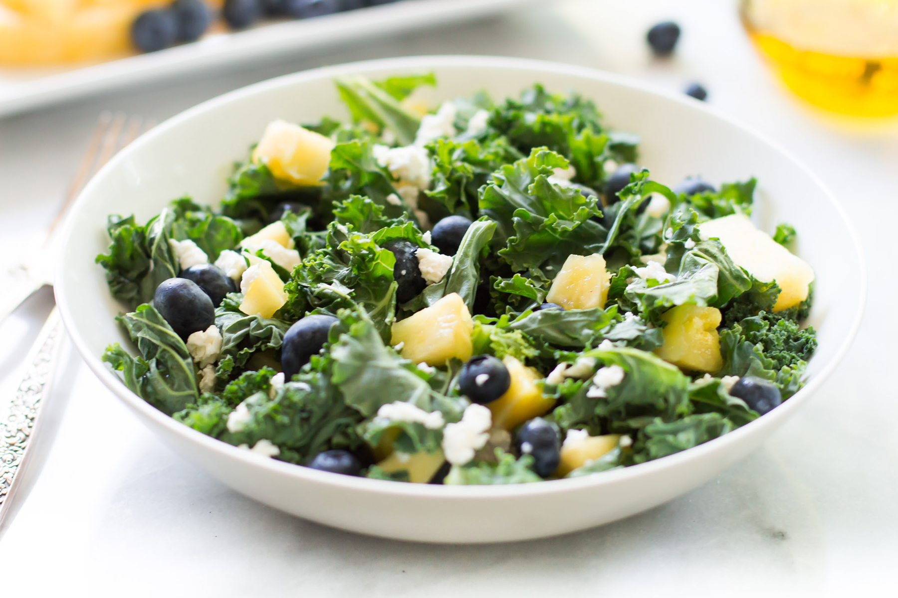 Kale Blueberry Pineapple Salad Photo