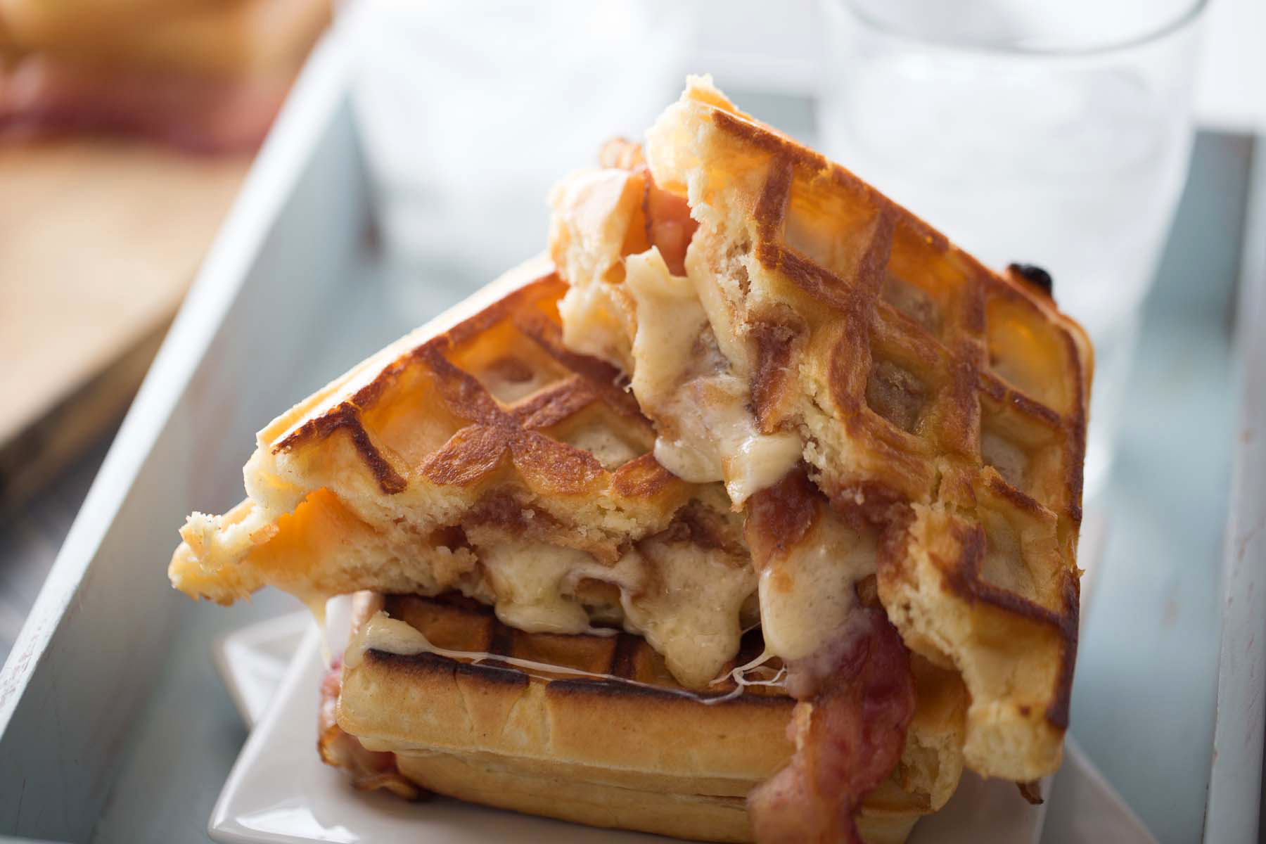Apple Butter Bacon Waffle Sandwich Photo