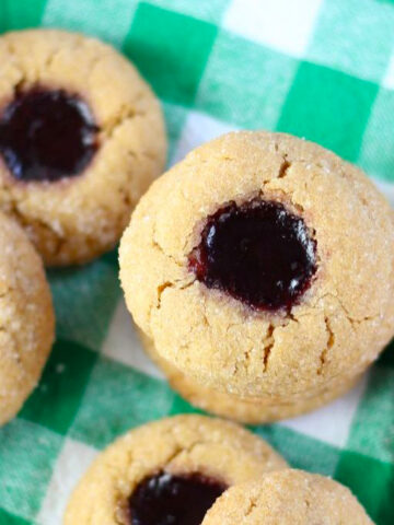 Peanut Butter & Jelly Thumbprint Cookies Photo