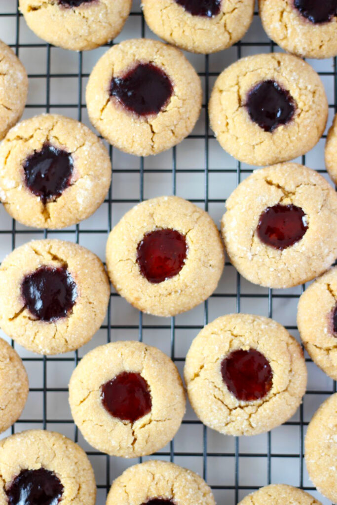 Peanut Butter & Jelly Thumbprint Cookies Pic