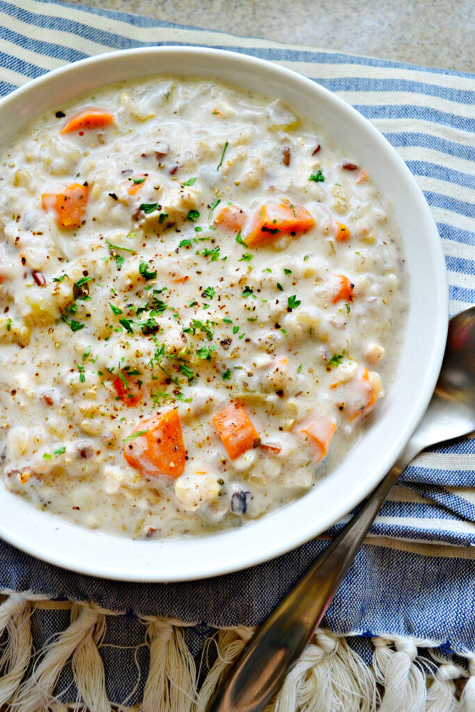 Slow Cooker Chicken and Wild Rice Soup Image
