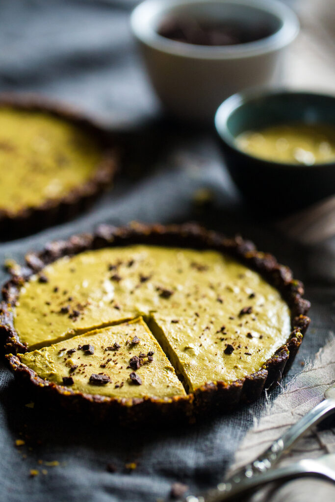 Vegan Chocolate Tarts with Pistachios Image