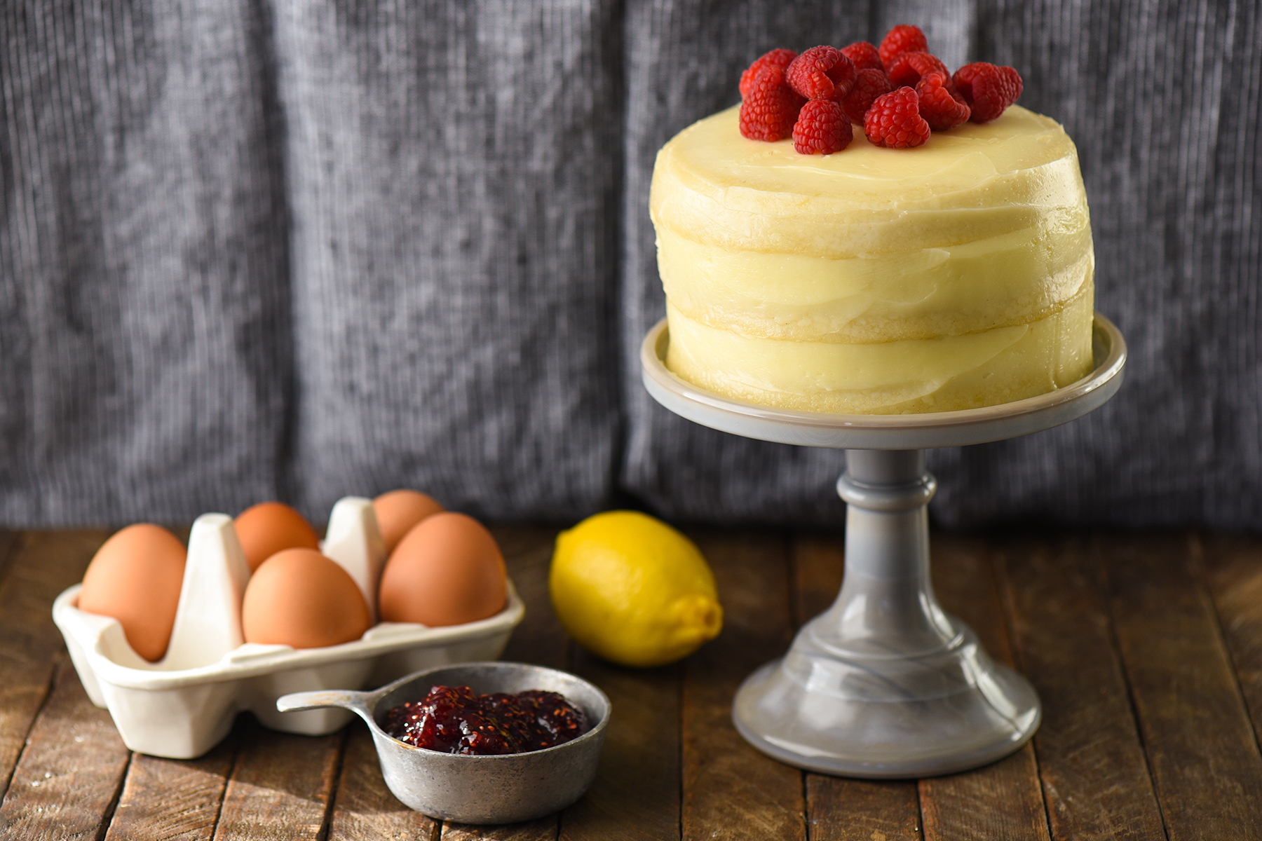 Lemon Raspberry Cake for Two Photo