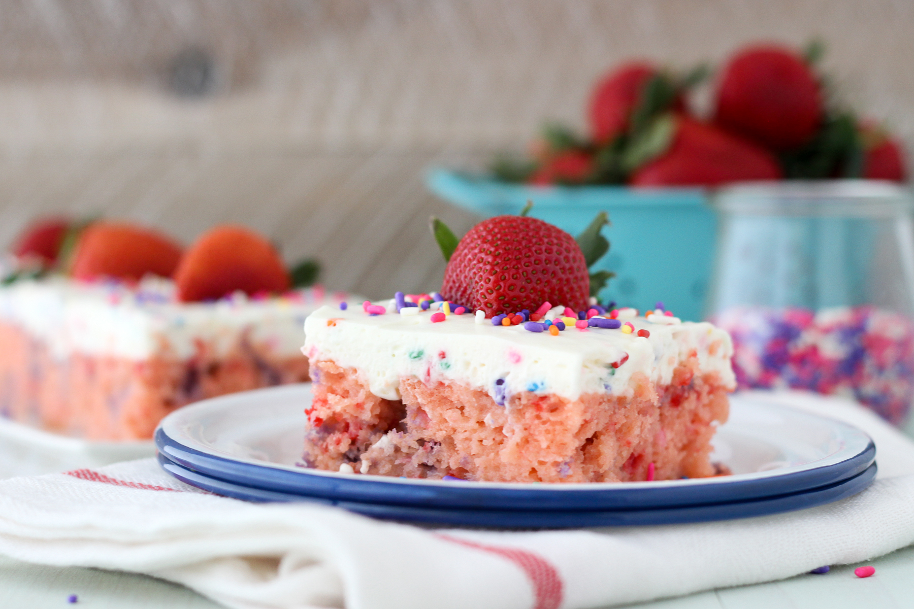 Funfetti Strawberry Poke Cake Photo