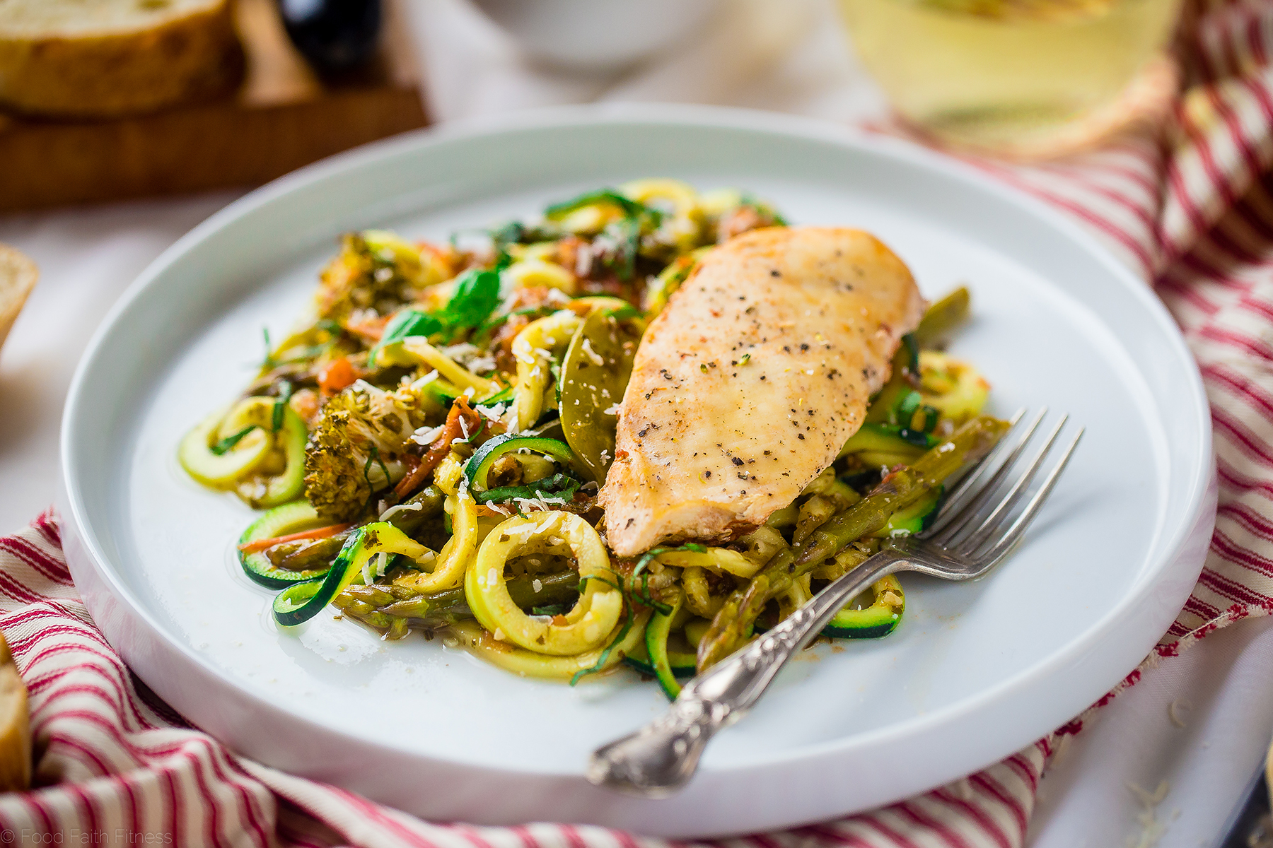 Slow Cooker Italian Chicken with Zucchini Noodles Photo