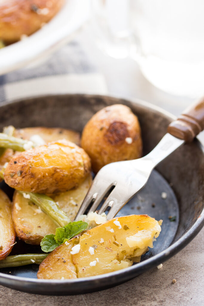 Greek Roasted Potatoes and Green Beans Image